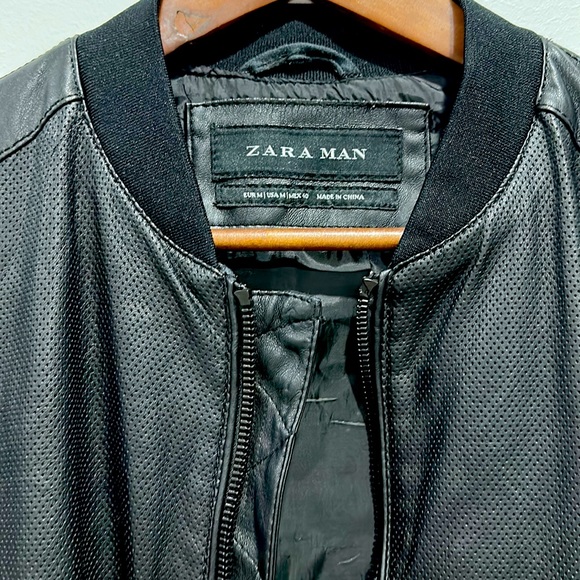 Zara Man Black PU Zip Jacket in Size M - Picture 2 of 4